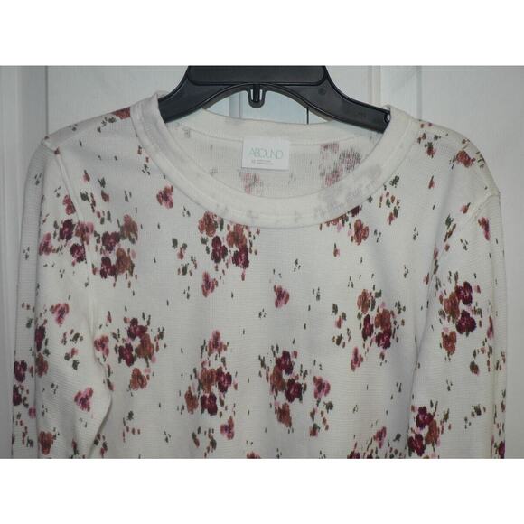 Abound Women's Long Sleeve Thermal Top in Ivory Ikat Cluster Floral XS MSRP $20 - Picture 3 of 5